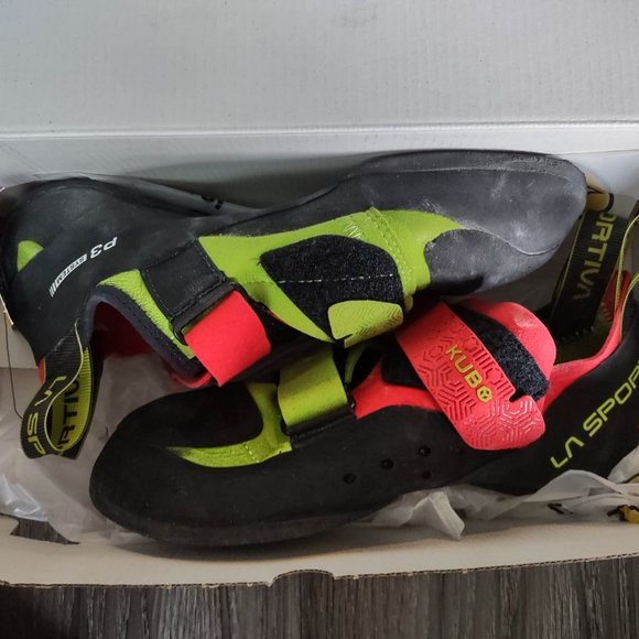 La Sportiva - Kubo Climbing Shoes - Goji Neon (US Mens 9) - Picture 3 of 8